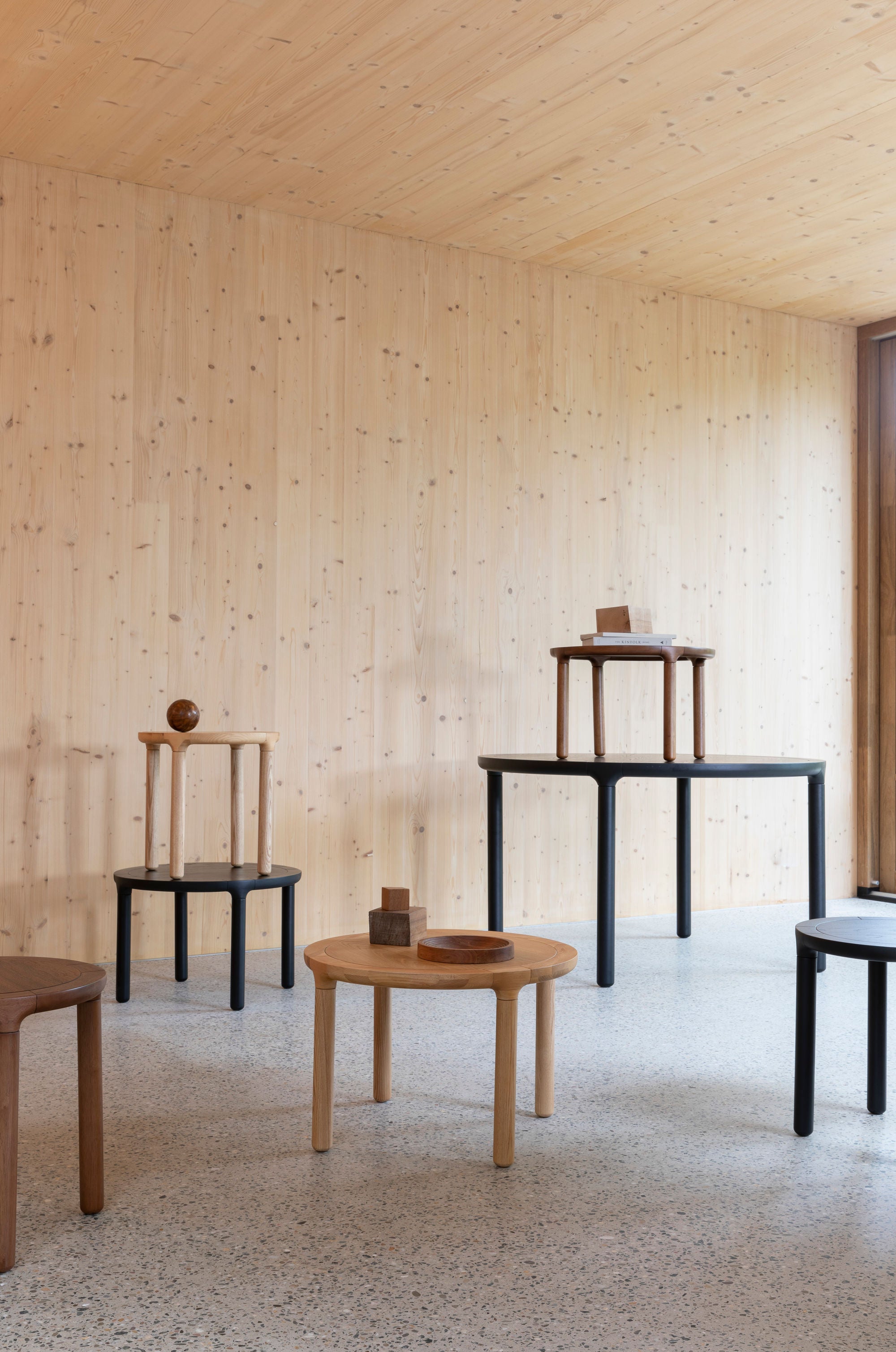 Zuiver Storm Black Oak Wood Round Coffee Table